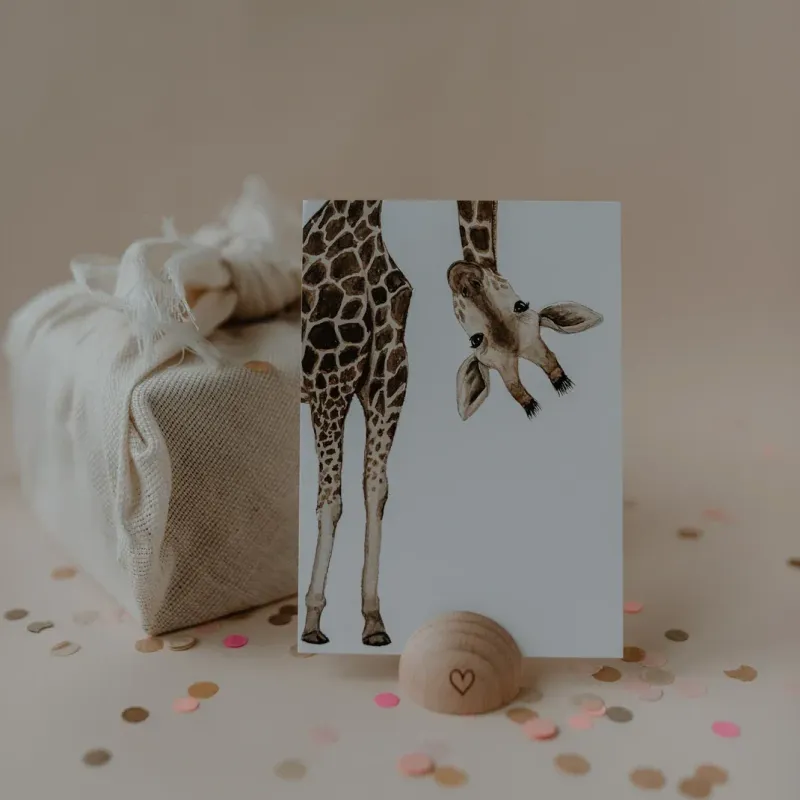 Aquarellkarte Giraffe – liebevolle Tierkarte mit Giraffenmotiv ? Aquarellkarte Giraffe – liebevolle Tierkarte mit Giraffenmotiv ?