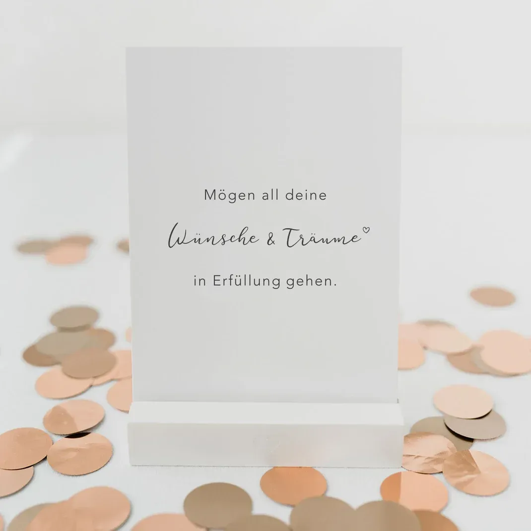 Spruchkarte Träume & Wünsche – „Mögen all deine Wünsche & Träume in Erfüllung gehen“ ✨