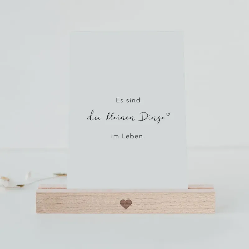 Spruchkarte Kleine Dinge – „Es sind die kleinen Dinge im Leben.“ ?