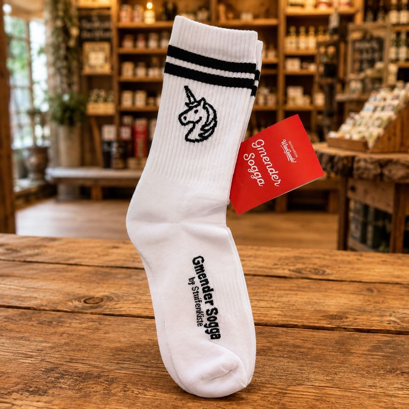 Gmender Sogga Einhorn – Tennissocken aus Schwäbisch Gmünd, regional gefertigt & schwäbisches Souvenir ? Gmender Sogga Einhorn – Tennissocken aus Schwäbisch Gmünd, regional gefertigt & schwäbisches Souvenir ?