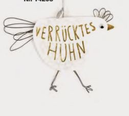 Verrücktes Huhn – Dekoanhänger aus bedruckter Pappe und Draht ? Verrücktes Huhn – Dekoanhänger aus bedruckter Pappe und Draht ?