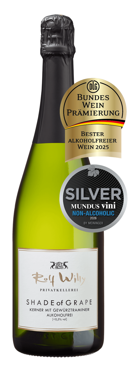 Shade of Grape Kerner mit Gewürztraminer – alkoholfreier prickelnder Wein-Genuss ? Shade of Grape Kerner mit Gewürztraminer – alkoholfreier prickelnder Wein-Genuss ?