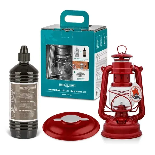 Geschenkset Baby Special 276 Ruby Red – Sturmlaterne mit Reflektorschirm & Lampenöl ? Geschenkset Baby Special 276 Ruby Red – Sturmlaterne mit Reflektorschirm & Lampenöl ?