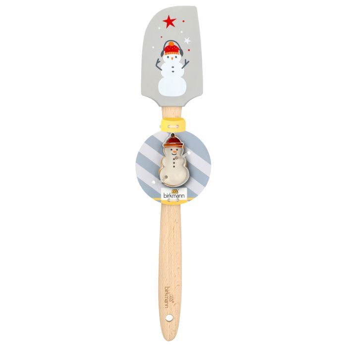 Teigschaber Schneemann Weihnachten mit Holzgriff & Ausstechform ⛄ Teigschaber Schneemann Weihnachten mit Holzgriff & Ausstechform ⛄