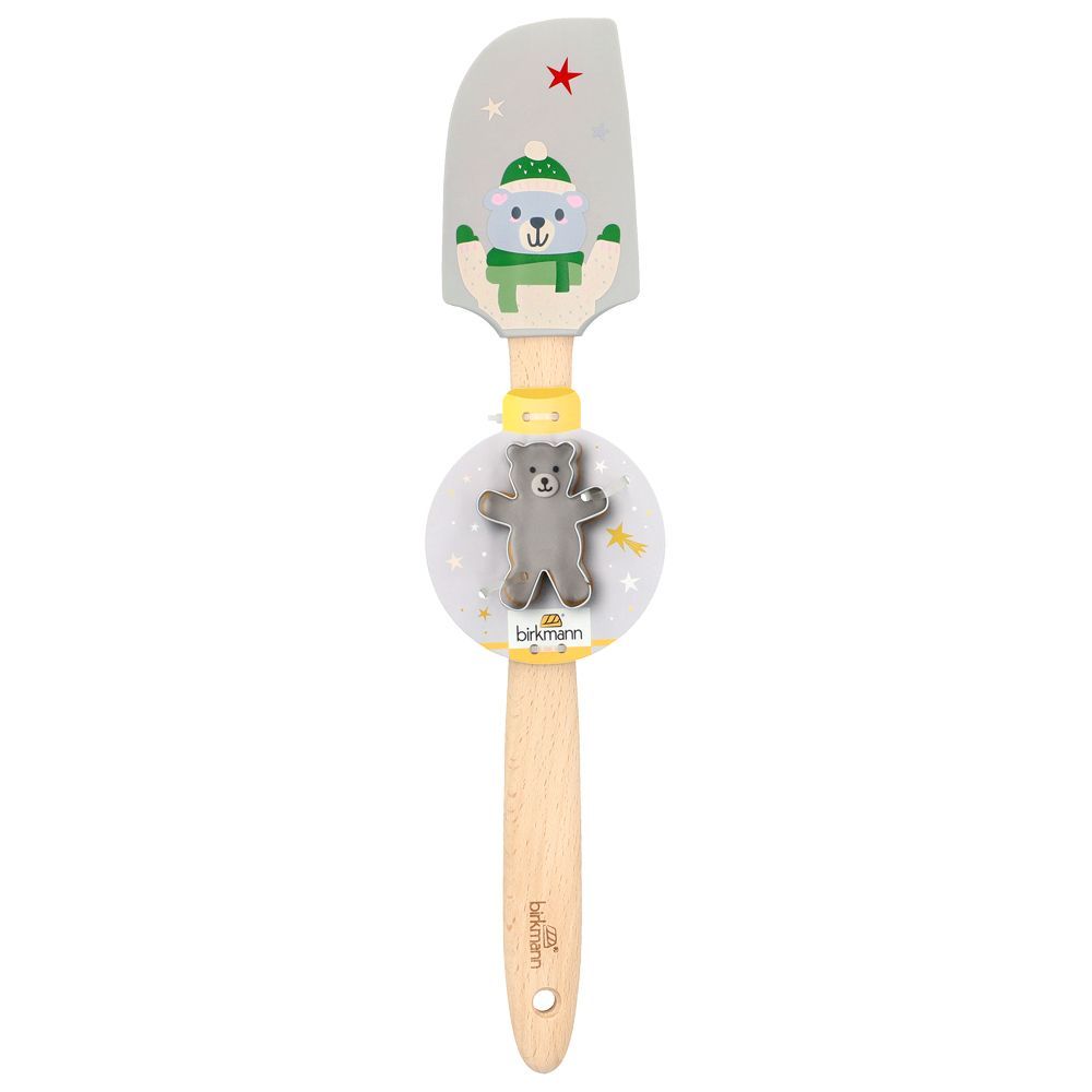 Teigschaber mit Teddy Weihnachten mit Holzgriff & Ausstechform ? Teigschaber mit Teddy Weihnachten mit Holzgriff & Ausstechform ?