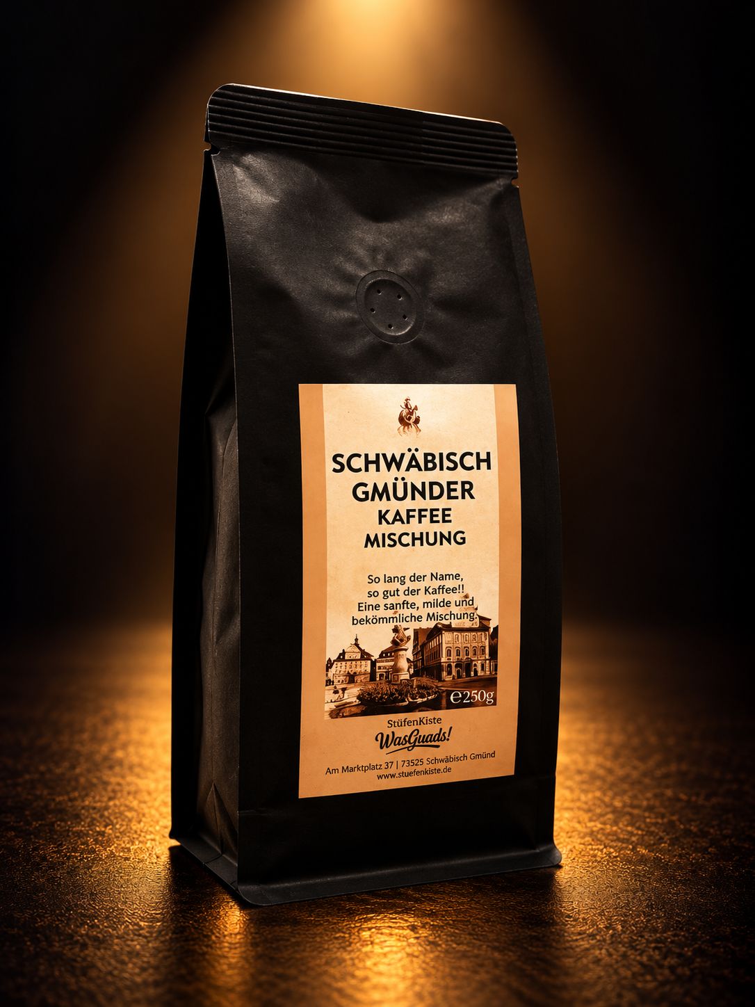 Schwäbisch Gmünder Kaffee Mischung – 100 % Arabica Kaffee gemahlen, mild, nussig & karamellig, 250 g ☕ ganze Bohne Schwäbisch Gmünder Kaffee Mischung – 100 % Arabica Kaffee gemahlen, mild, nussig & karamellig, 250 g ☕ ganze Bohne