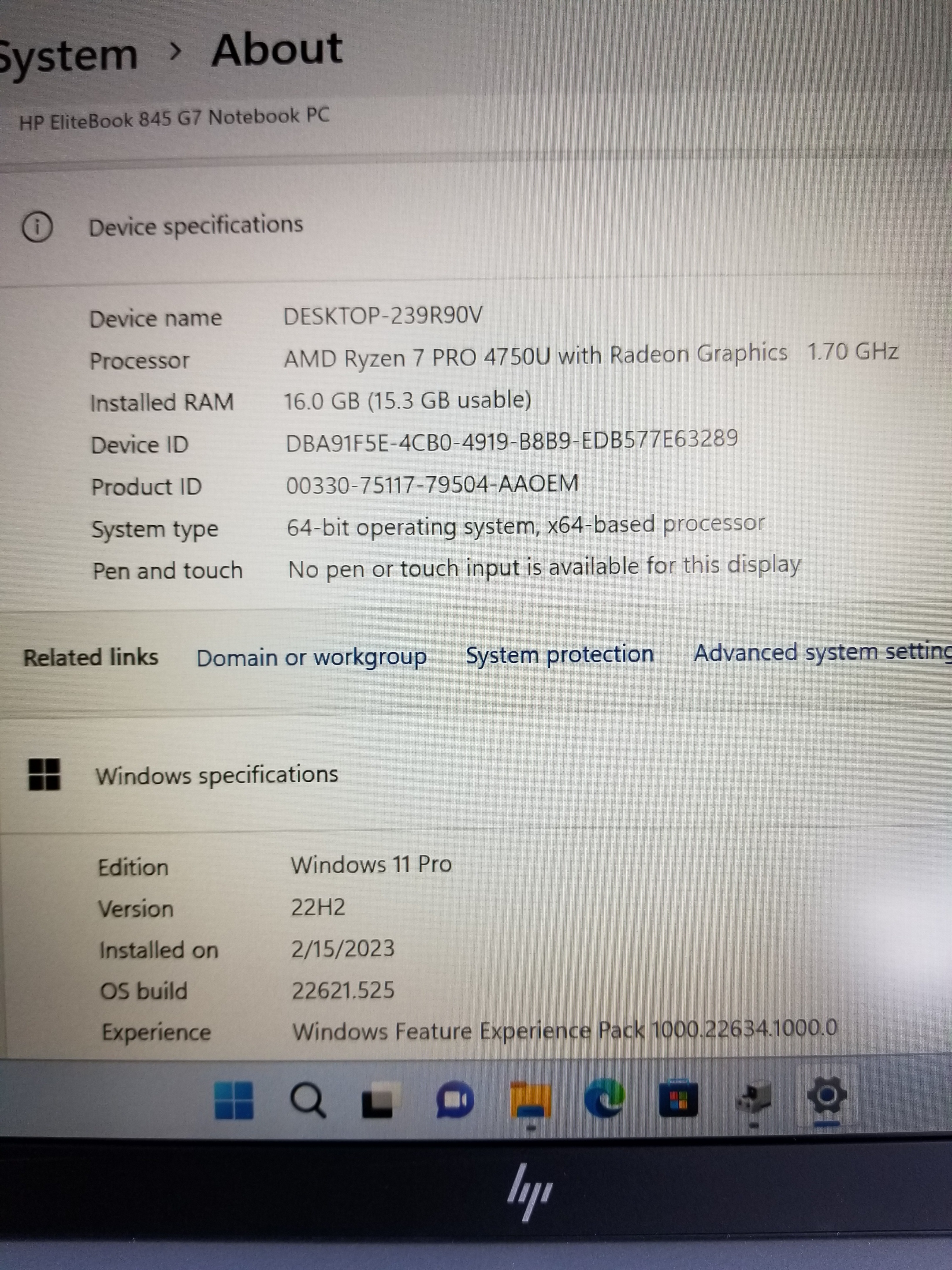 HP EliteBook 845 G7 Laptop 14" AMD Ryzen 7 PRO 4750U @1.70GHz 16GB RAM  256GB SSD, 1920x1080, Windows 11 Pro, AMD Radeon Graphics - Store - Sell  Your Macbook Pro, Sell Your