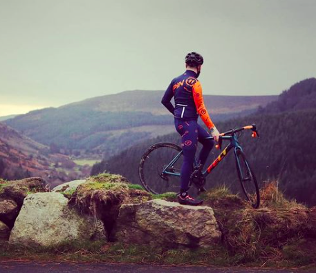 Clearance - Super Roubaix bib tights navy/orange