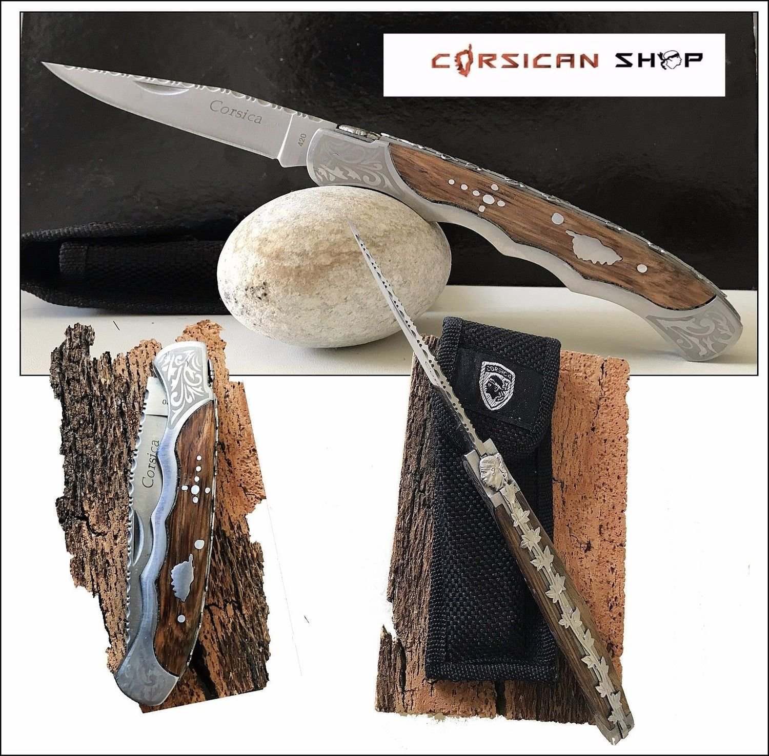 COUTEAU CORSE, manche finement decoré