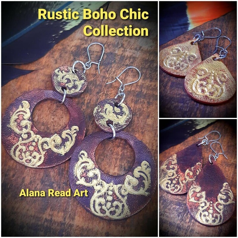 Leather Earrings - RUSTIC BOHO CHIC Collection