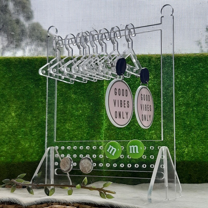 EARRING ORGANISER - Coat Hanger Stand - Clear