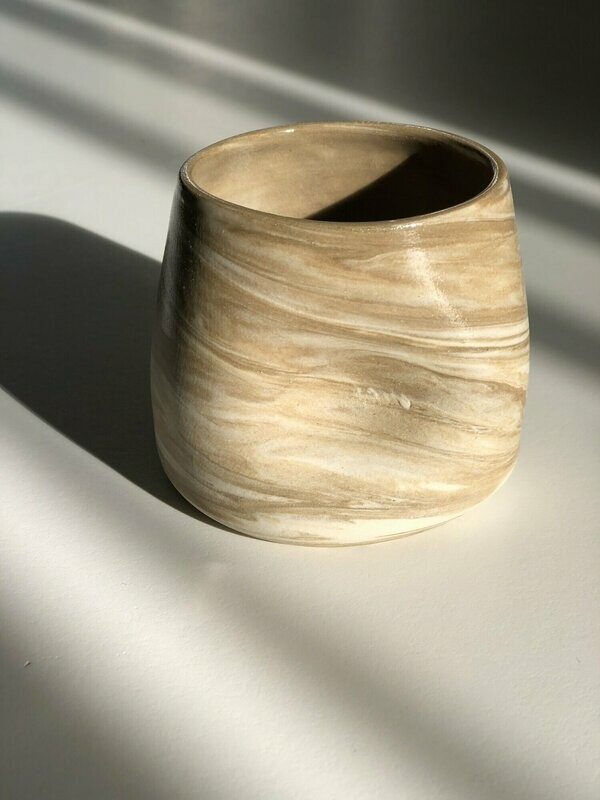Dimple Cup - Taupe Marble