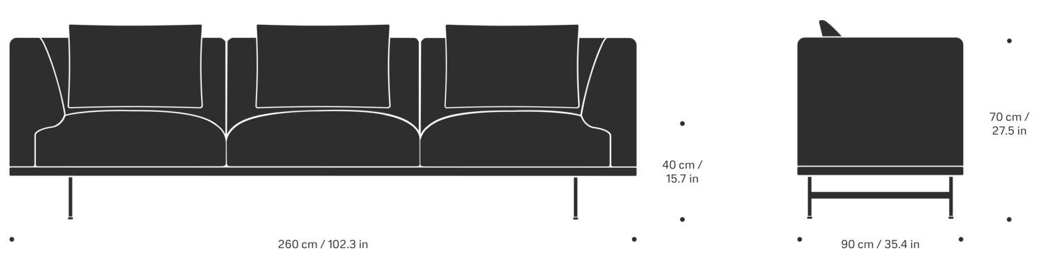 Vipp Chimney Module Sofa, 3-seater