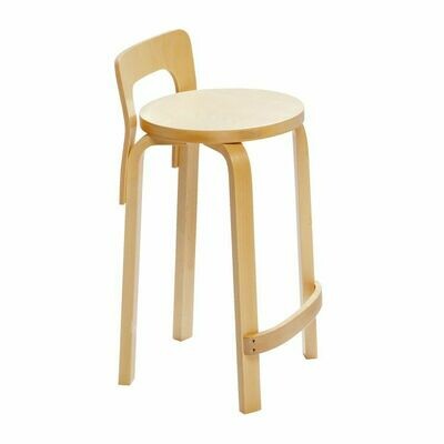 Artek High Chair K65, Finish: Legs and backrest natural lacquered, seat birch veneer