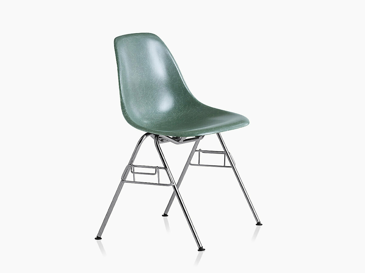 Herman Miller® Eames®  Molded Fiberglass Side Chair, Stacking Base