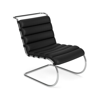 Knoll MR Lounge Chair, Model: Armless, Upholstery: Volo Leather, Black