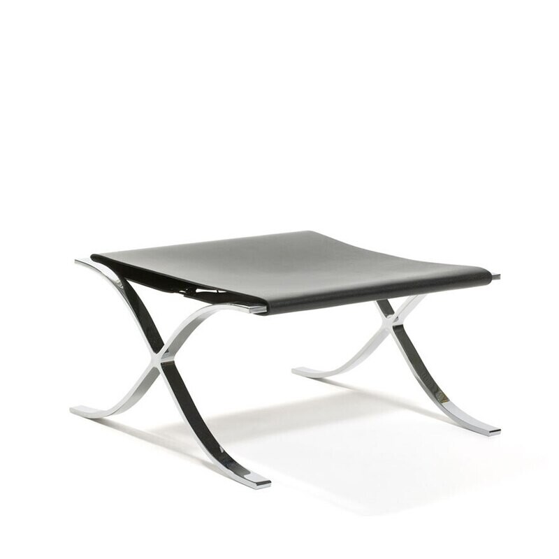 Knoll Barcelona Stool with Cowhide Sling Knoll Barcelona Stool with Cowhide Sling