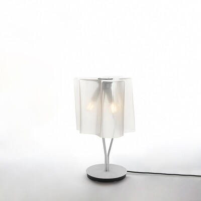 Artemide Logico Table Lamp, Size: Mini, Shade Colour: Milky White, Base Finish: Grey