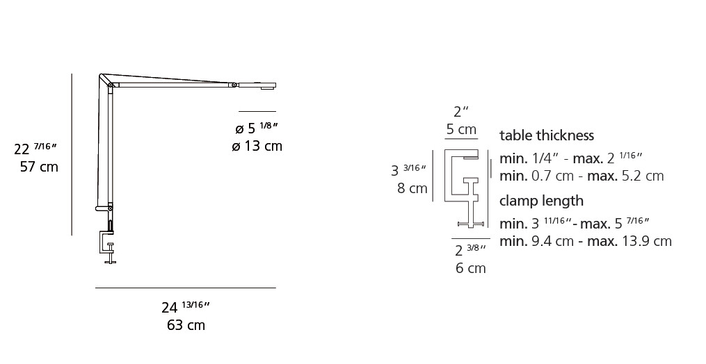 Artemide Demetra Professional LED w/Table Clamp
