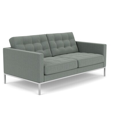 Knoll Florence Knoll Relaxed Settee, Upholstery: Classic Boucle, Smoke