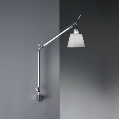 Artemide Tolomeo with Shade Wall Lamp Artemide Tolomeo with Shade Wall Lamp, Shade: Silver Fiber, Bracket: S Bracket