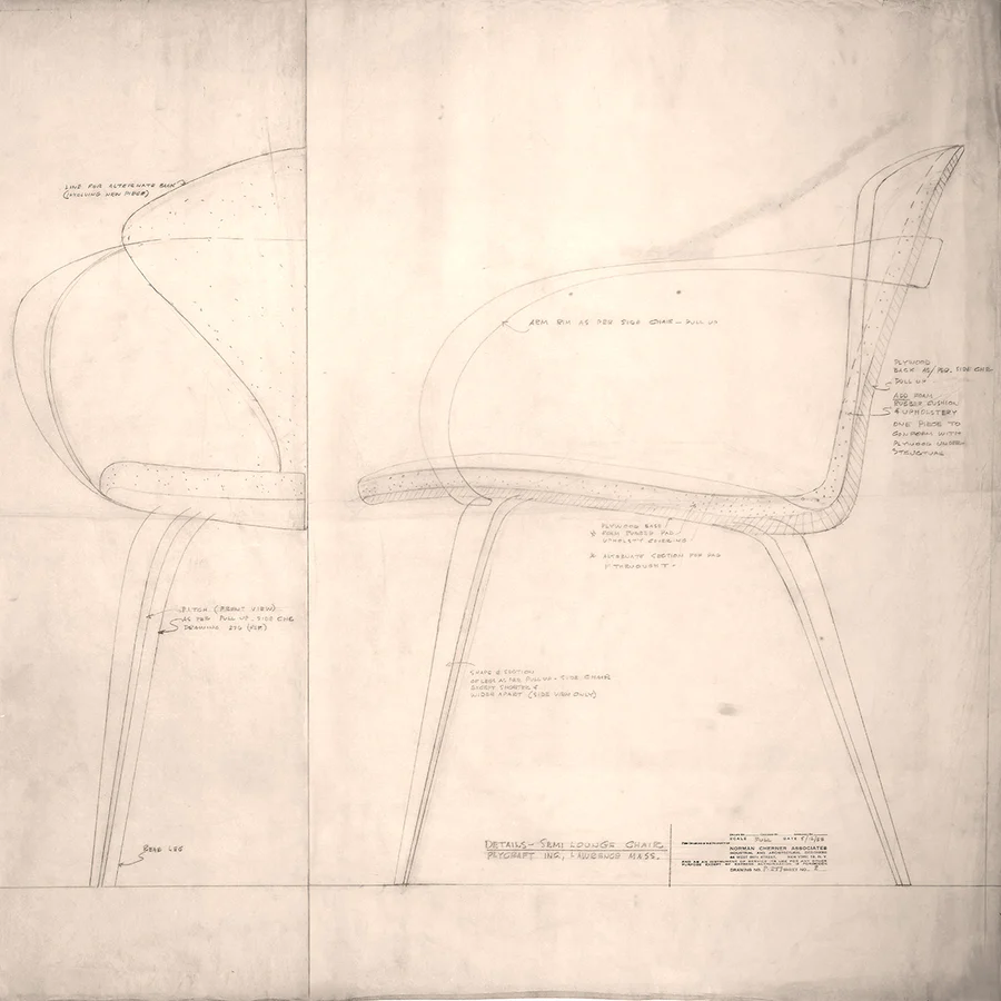 Cherner Armchair - with seat and back pads
