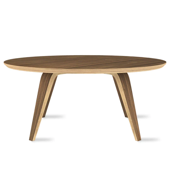 Cherner Coffee Table, Top Diameter: 32", Wood Finish: Natural Walnut