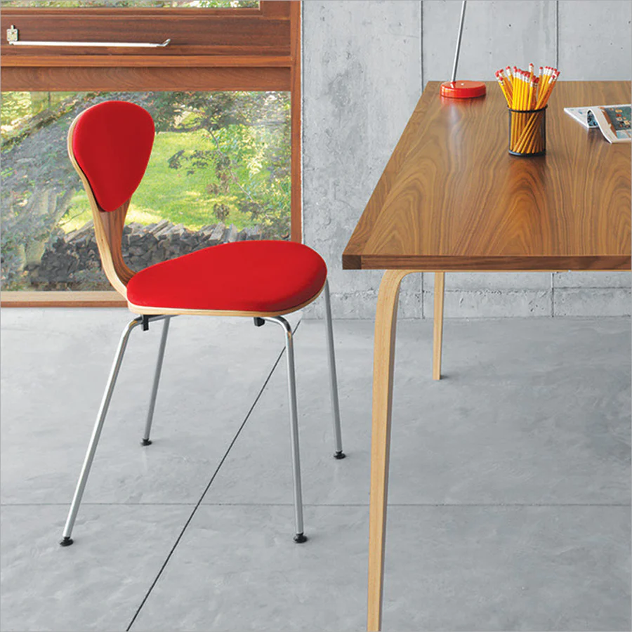 Cherner Metal Base Side Chair – with seat and back pads