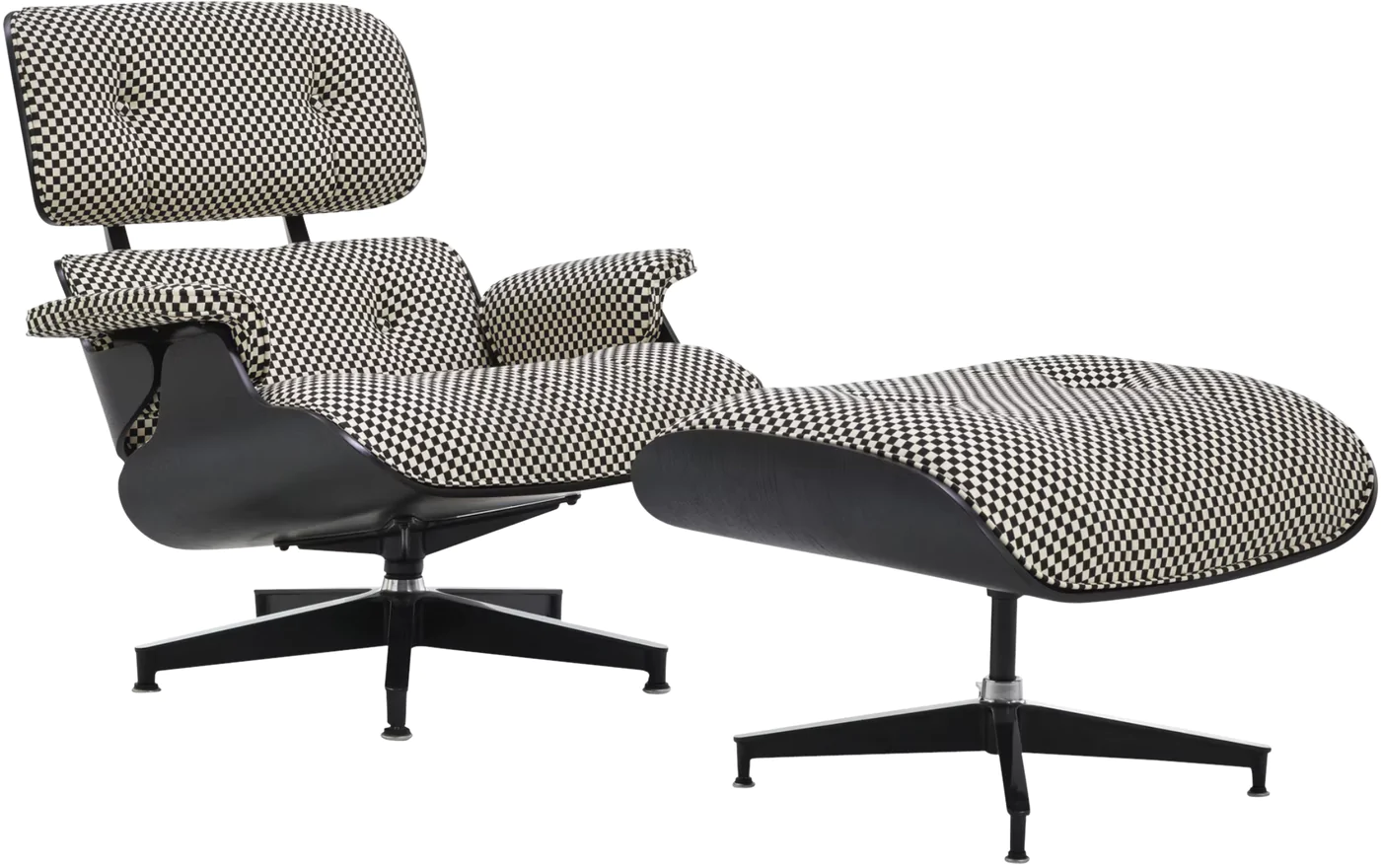 Herman Miller Eames® Lounge Chair and Ottoman - Checkers by Alexander Girard