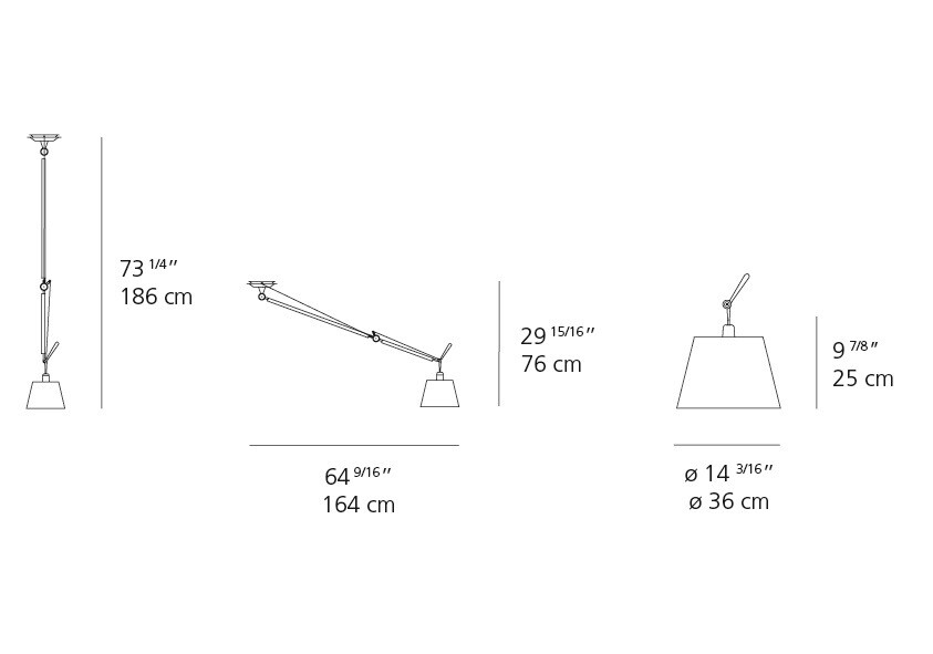 Artemide Tolomeo Off Center Suspension Lamp