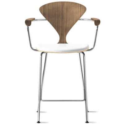 Cherner Metal Base Stool with Arms – with seat pad