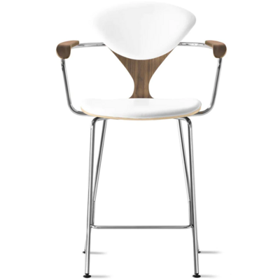 Cherner Metal Base Stool with Arms – with seat and back pads