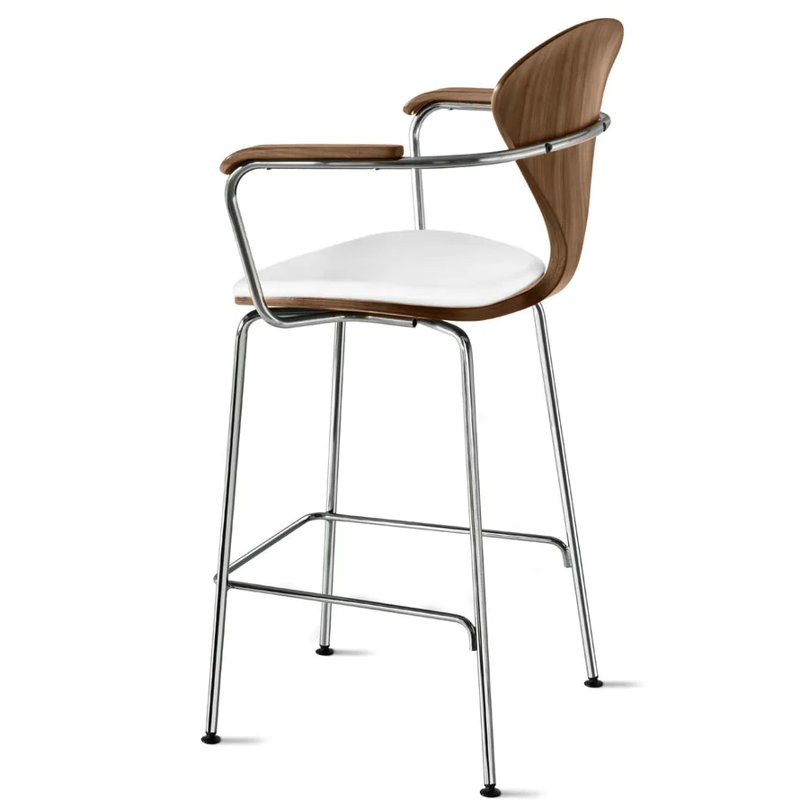 Cherner Metal Base Stool with Arms – with seat and back pads