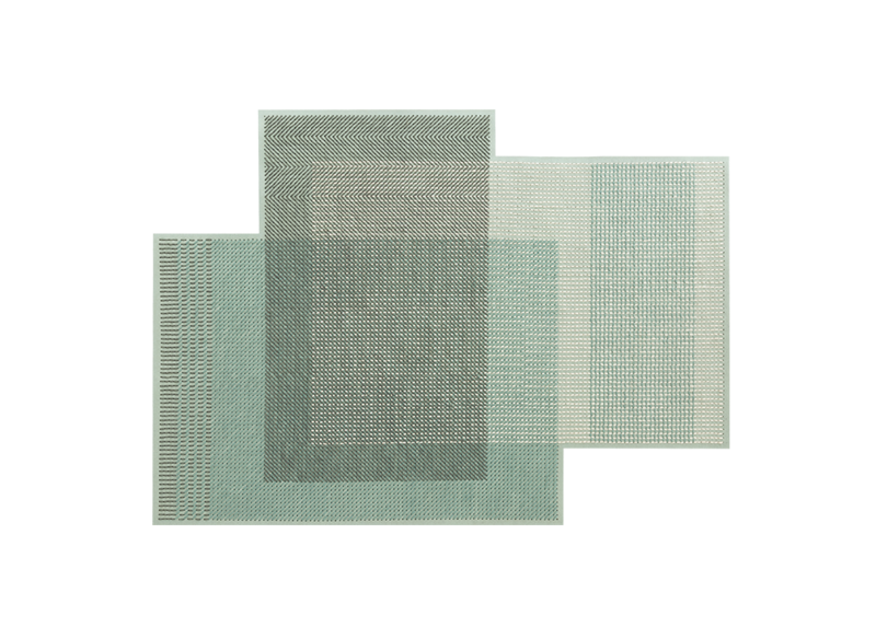 GAN Canevas Geo Rugs, Colour: Green