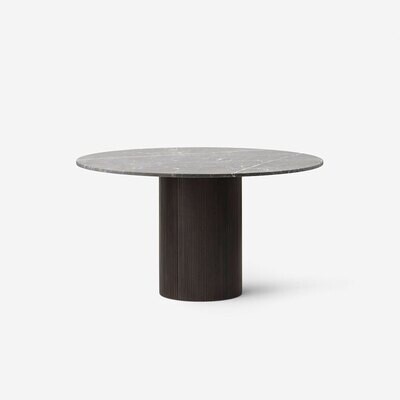 Vipp Cabin round table, Size: Ø130, Base Finish: Dark Oak, Top Finish: Grey Marble