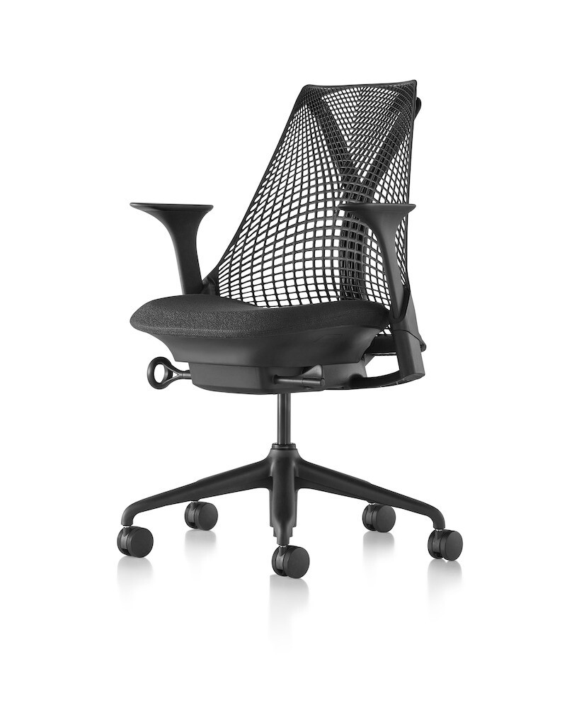 Herman Miller Sayl® Chair, Basic Model, Base/Frame/Armpad Finish: Black Base/Y-Tower/Armpad