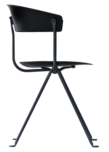 Magis Officina Chair, Frame: Black Frame, Seat and Back: Black