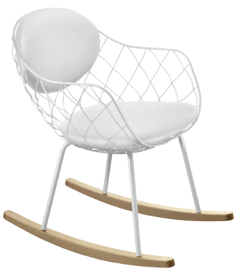 Magis Piña Rocking Chair Magis Piña Rocking Chair, Model: Natural Ash, White upholstery