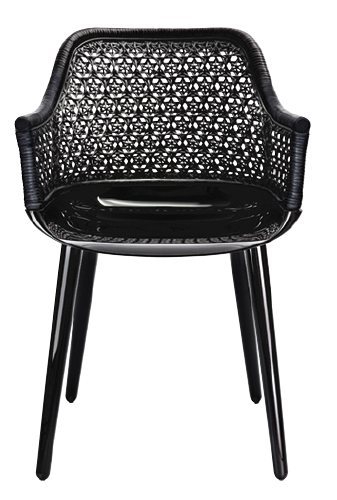 Magis Cyborg Elegant Chair, Finish: Glossy Black, Black Wicker