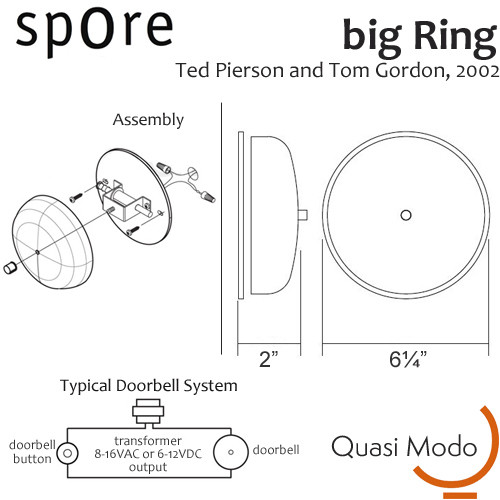 Spore Doorbell Chime Big Ring