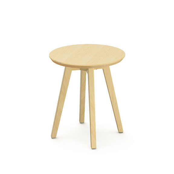 Knoll Risom Side Table, Shape: Round, Finish: Clear Maple