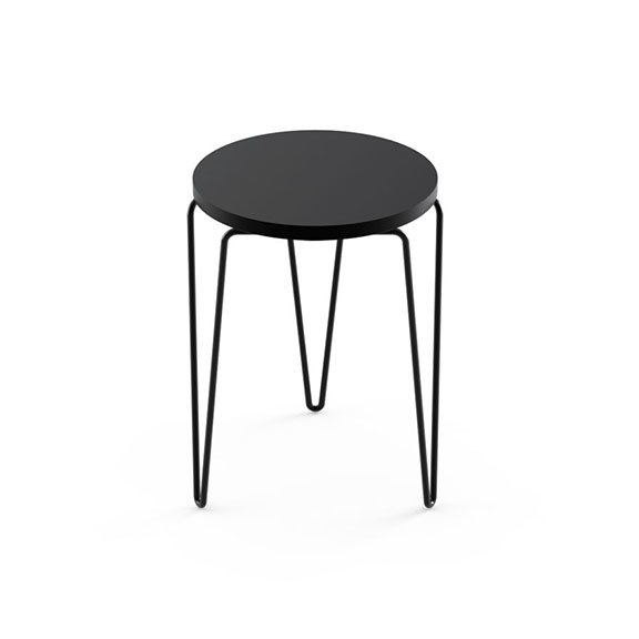 Knoll Hairpin Table, Top: Black, Base: Black