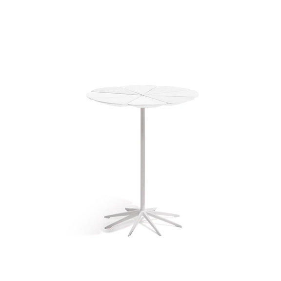 Knoll Petal End Table, Base Colour: White, Top: White HDPE