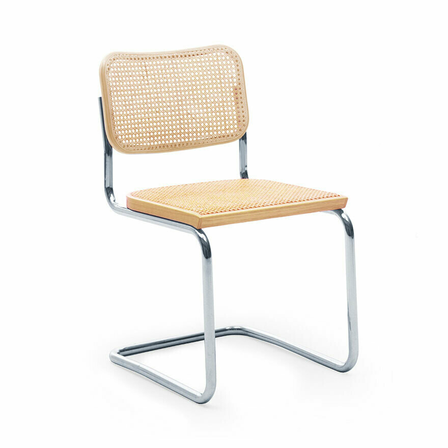 Knoll Cesca, Wood Finish: Hardwood Beech, Arms: Armless