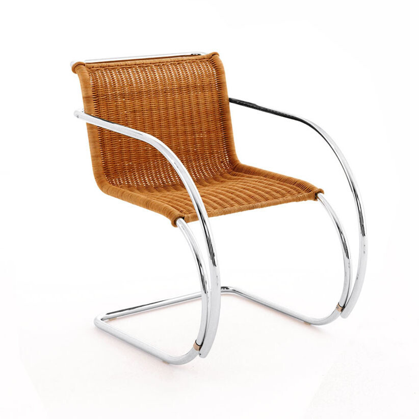 Knoll MR Chair - Rattan, Arms: MR Chair - Arms