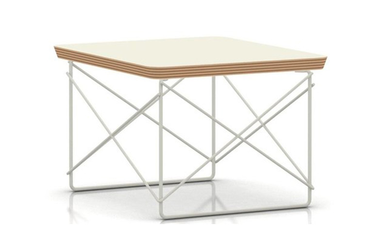 Herman Miller® Eames® Wire Base Low Table Laminate Top, Top: White, Base: White
