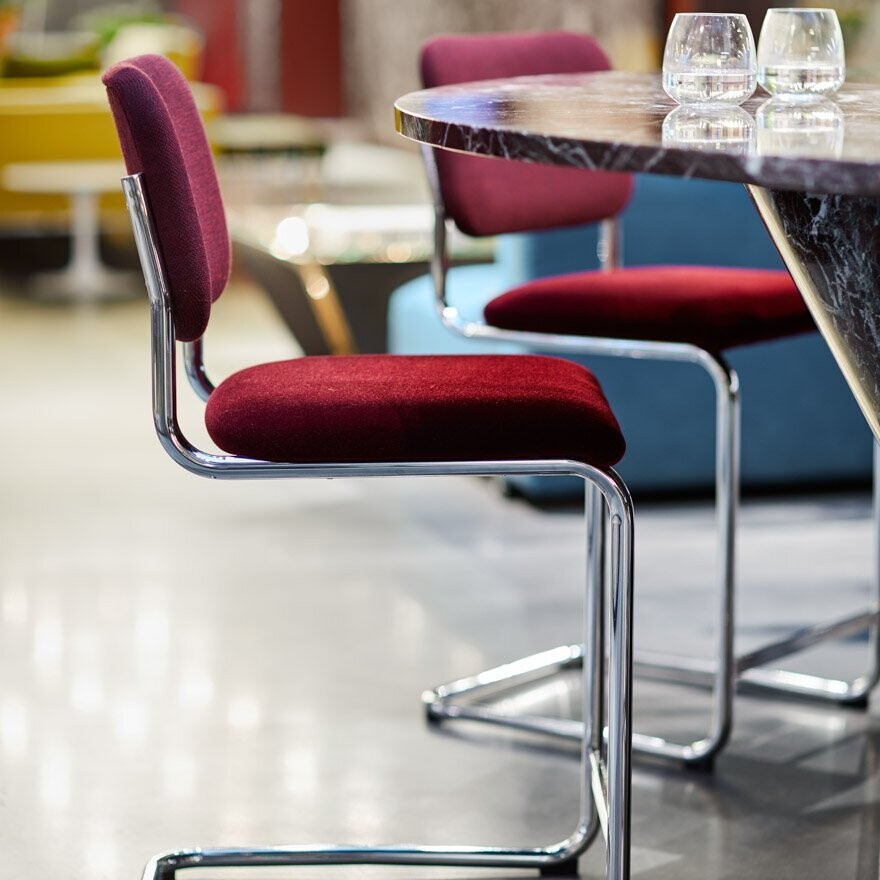 Knoll Cesca Stool Upholstered Seat and Back