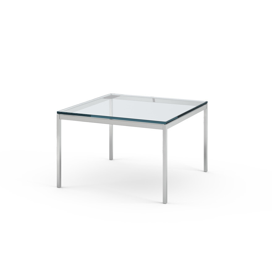 Knoll Florence Knoll End Table, Top Finish: Clear Glass, Size: Small, Base Finish: Polished Chrome