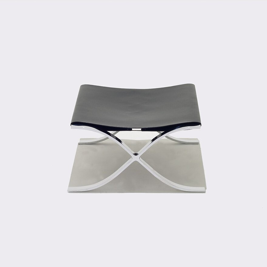 Knoll Barcelona Stool with Cowhide Sling