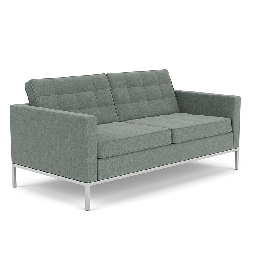 Knoll Florence Knoll Settee, Upholstery: Classic Boucle, Smoke
